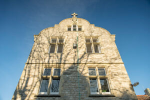 Outside of the University of Health Sciences, main building.