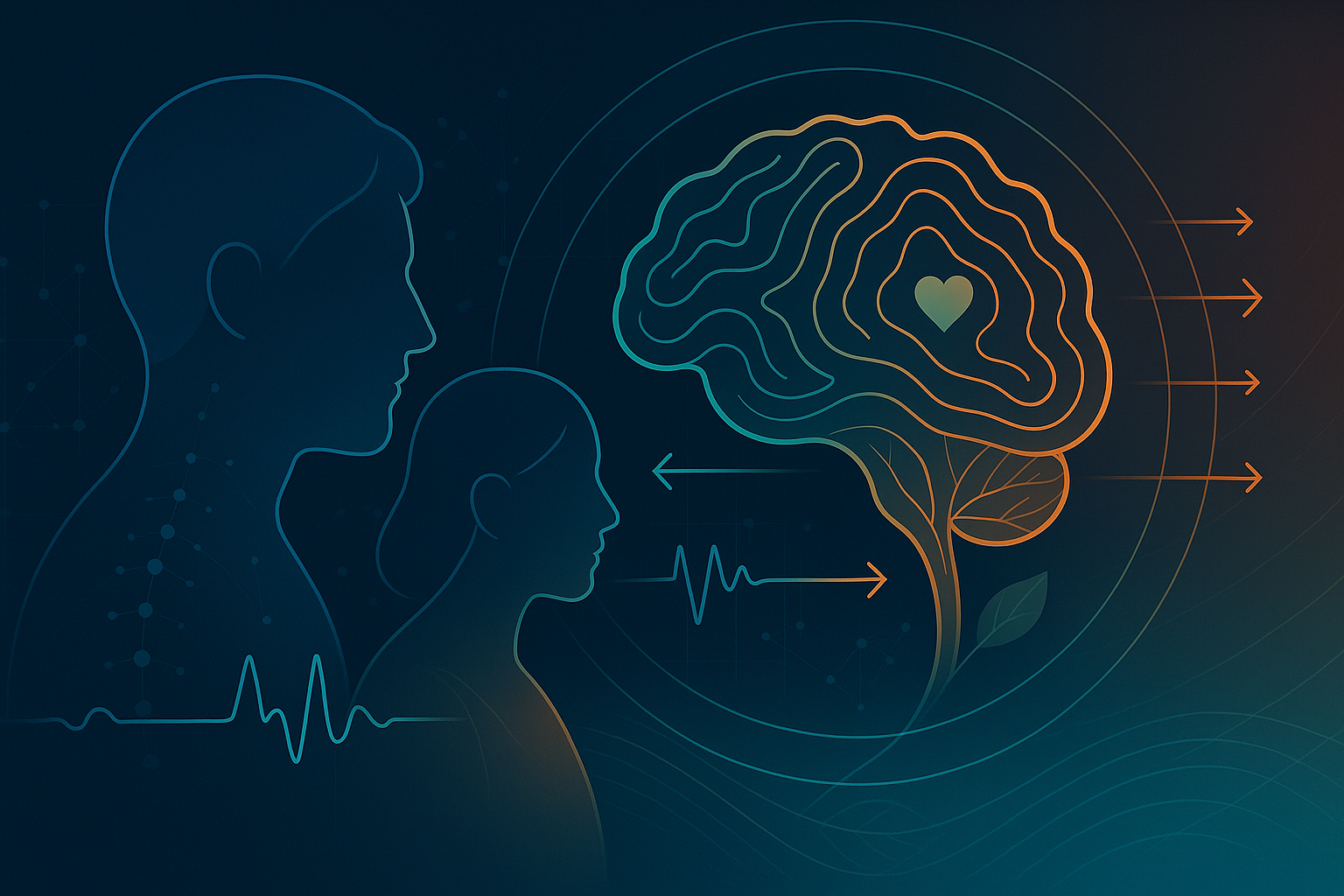 illustration of a brain and two people.