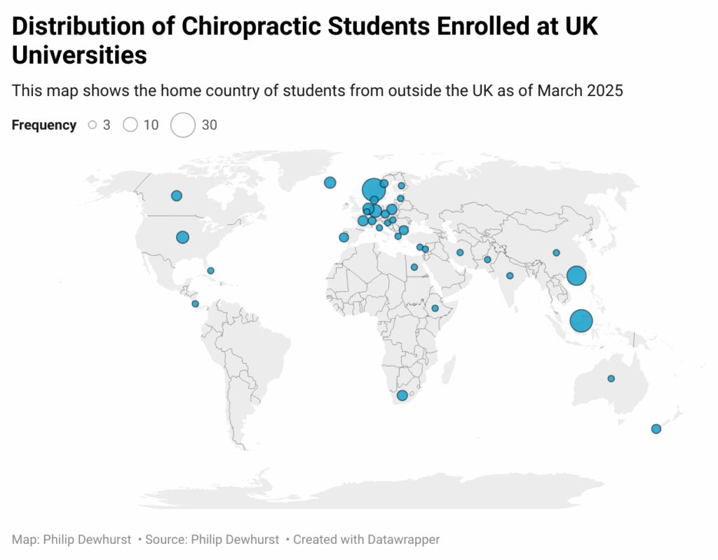 UK Chiro Workforce map