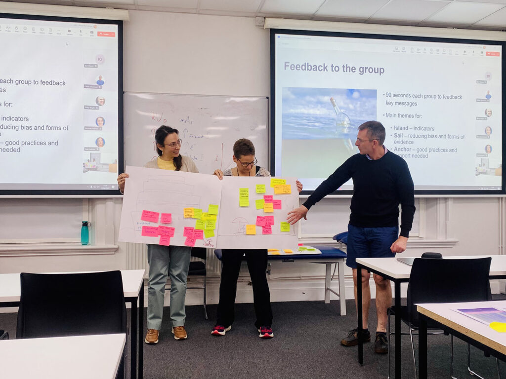 People discussing the project.