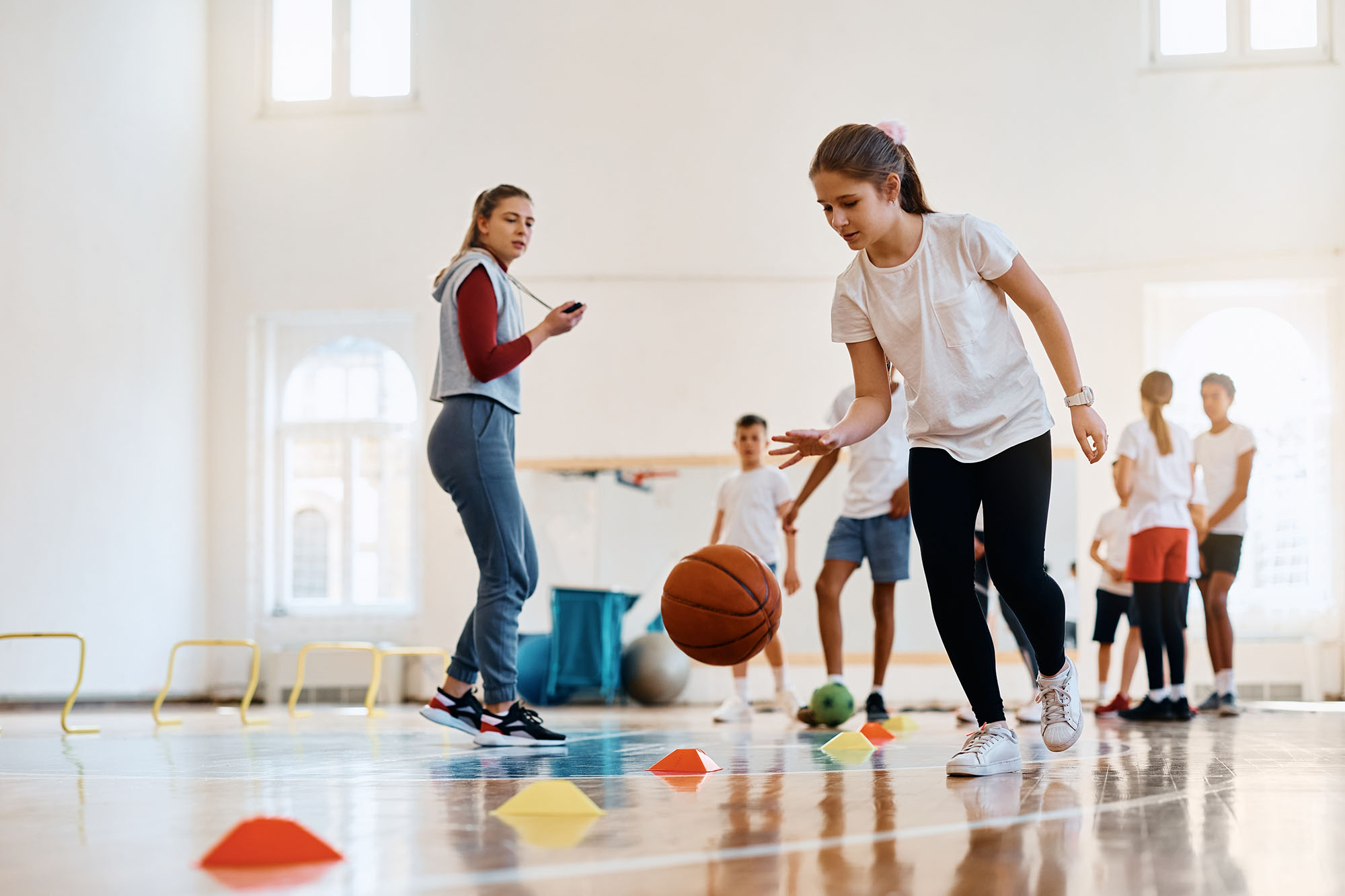 children playing sports