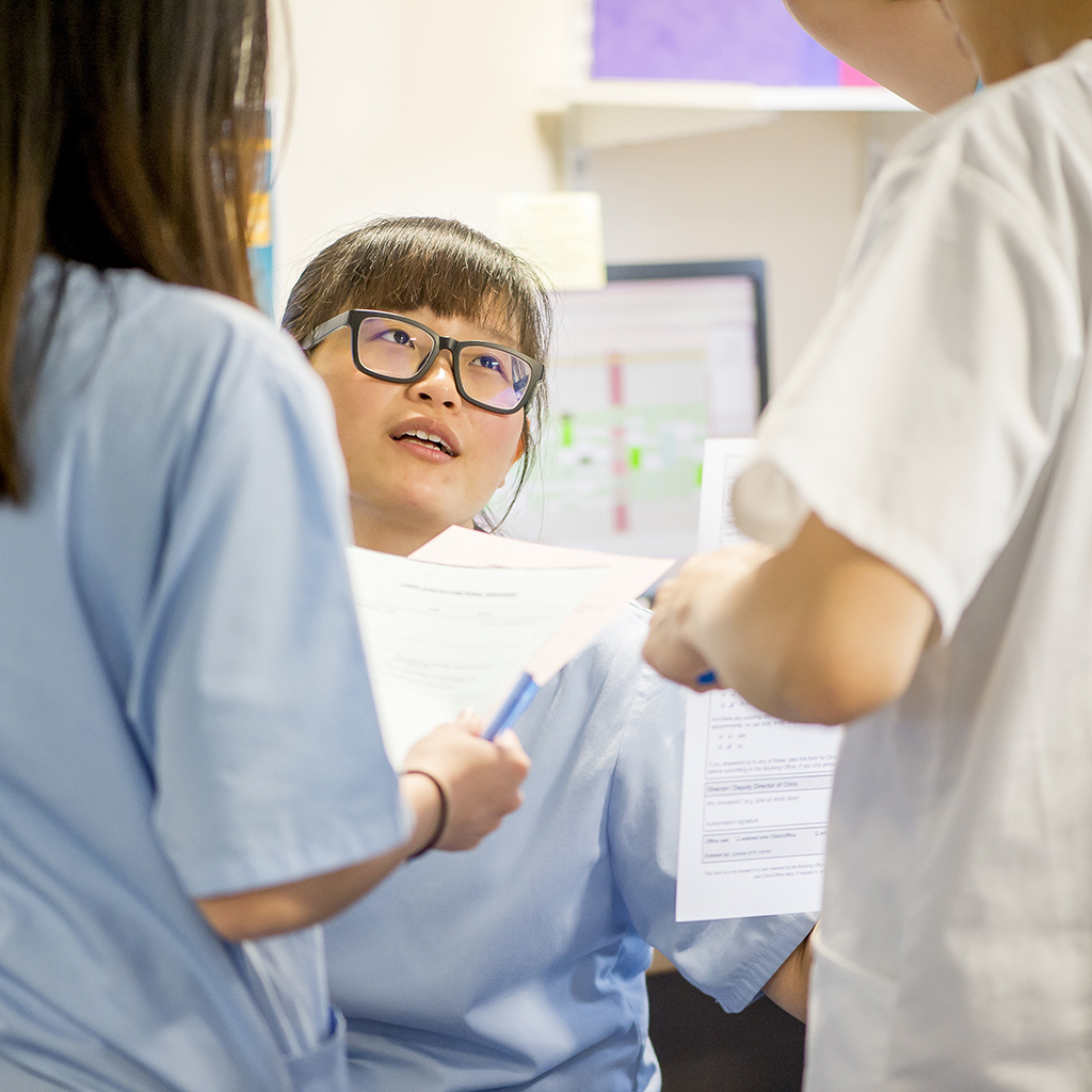 people taking some sat down others stood up. 