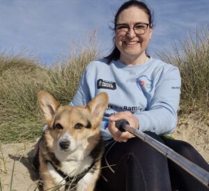Jacqui Rix with her dog, Scrumpy