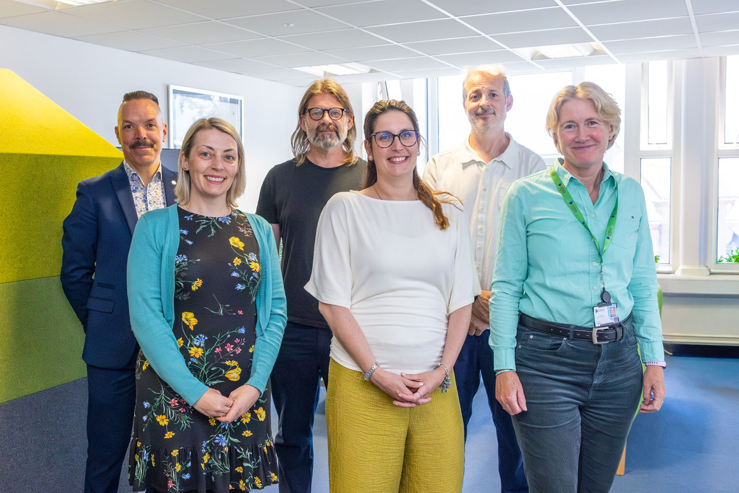 From Left to Right Clive Hayter (University of Chichester), Julie Northam (Health Sciences University), Dan Cox (Arts University Bournemouth), Francesca Pieropan (Southampton Solent University), Jo Stark (University of Winchester), Louise Farrand (University of Portsmouth) Credit: University of Portsmouth