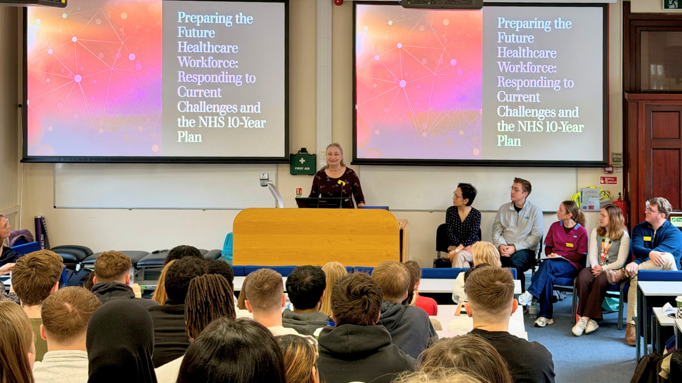 Dr Deborah Lane delivering the keynote presentation at HSU's Allied Health Professionals Careers Day.